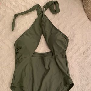 Cross-tie one piece - olive green